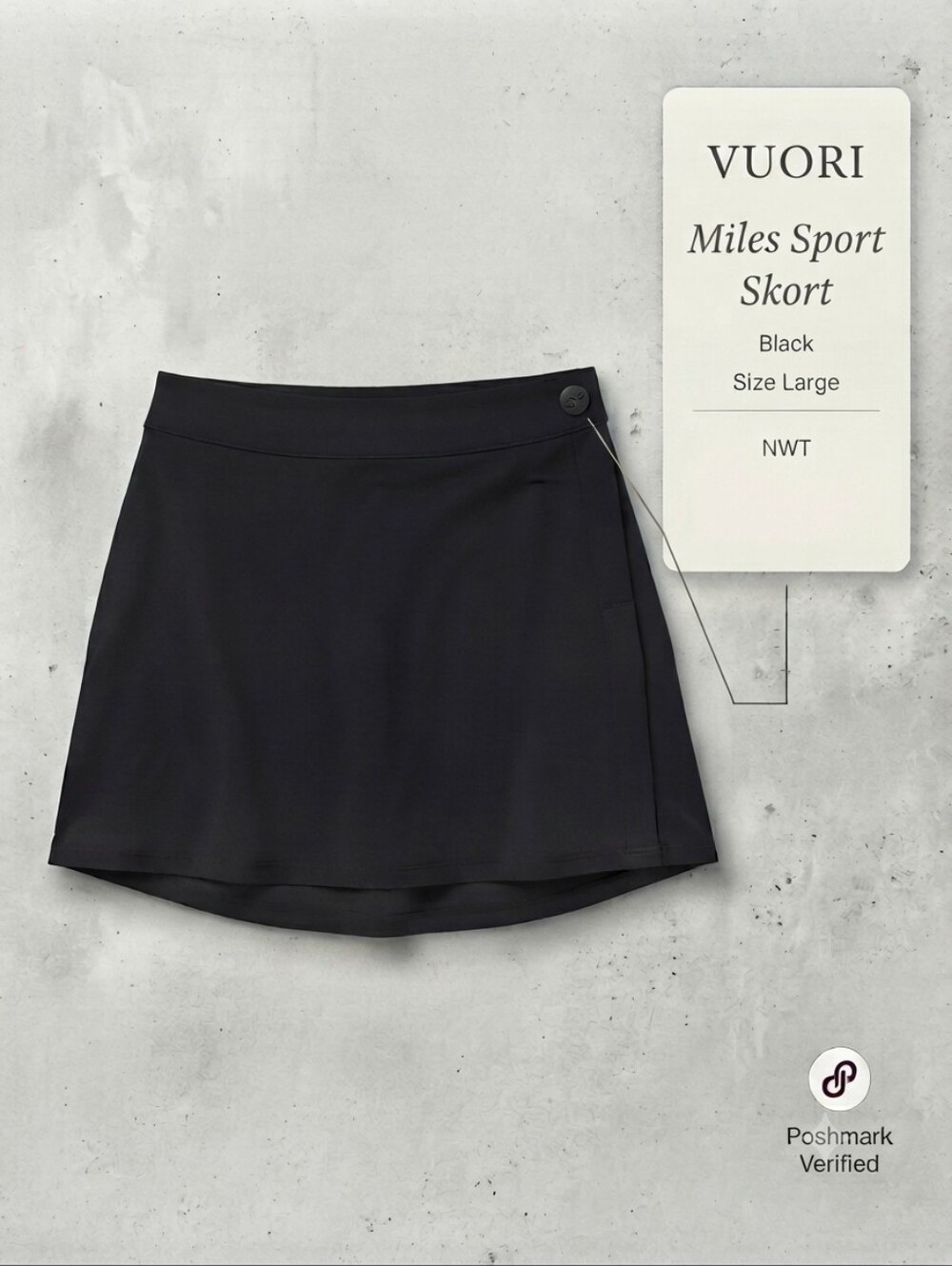 ​✨ New Vuori Miles Black Performance Sport Skort Golf Tennis Athletic Skirt Size